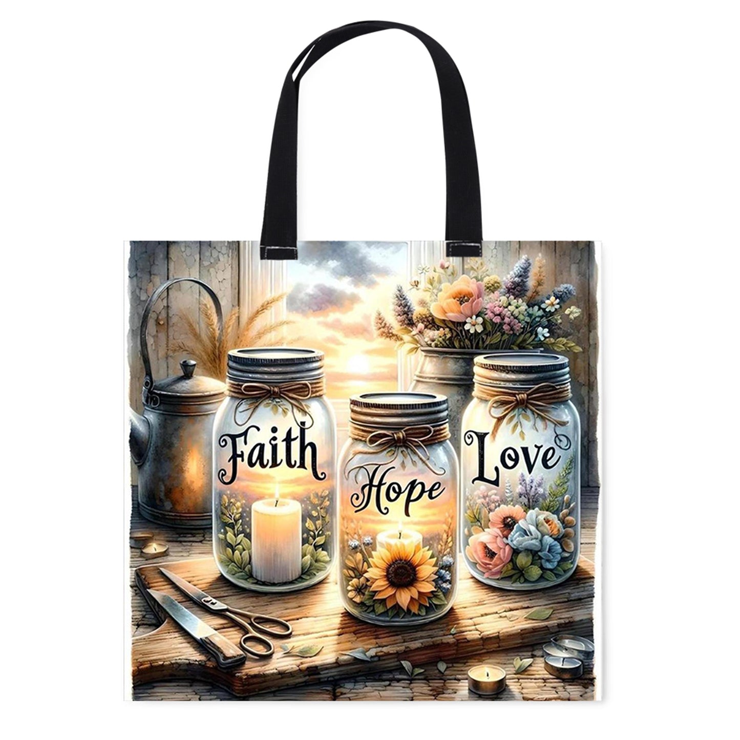 Jar Canvas Tote Bag Embroidery Kit 11CT Print 40*40cm for Beginner Adults Gift