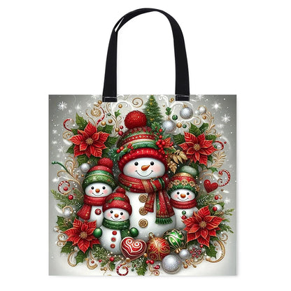 Christmas Snowman Canvas Tote Bag Cross Stitch Set for Beginners 11CT 40x40cm