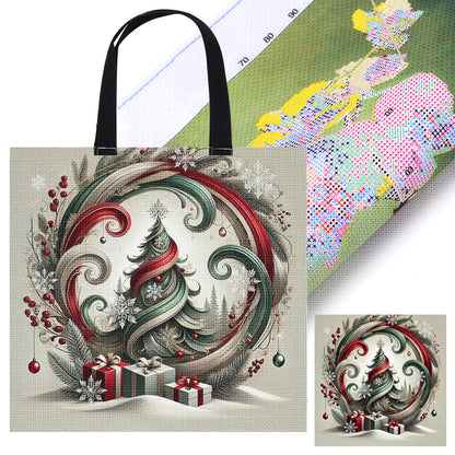 Christmas Tree Canvas Tote Bag Cross Stitch Set for Beginners Adult 11CT 40x40cm