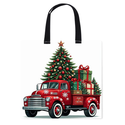 Christmas Truck Canvas Tote Bag Cross Stitch Set for Beginners 11CT 40x40cm