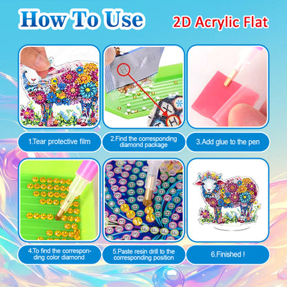 Horse DIY 2D Flat Acrylic Diamond Painting Art Tabletop Ornaments Kit Home Decor