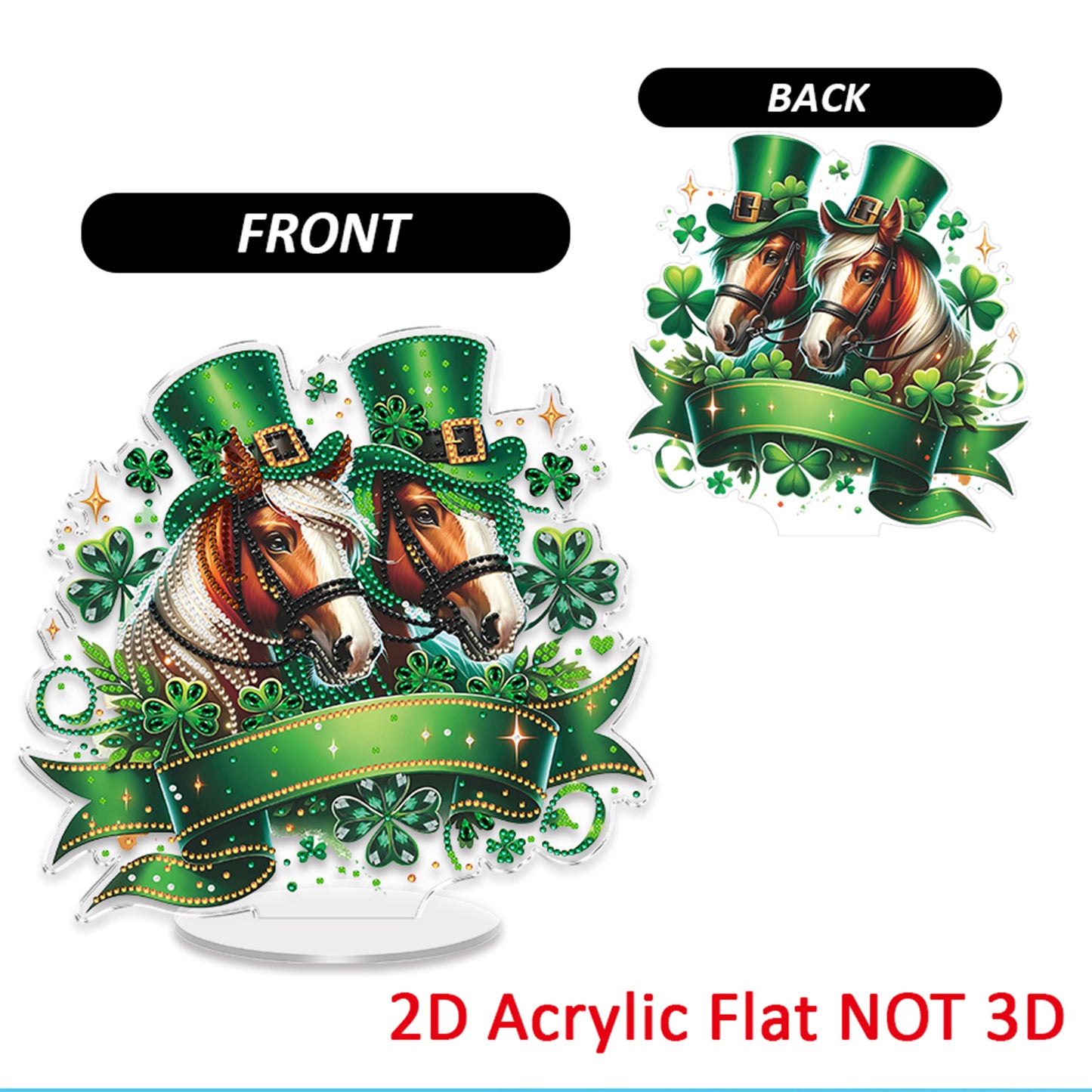 Horse DIY 2D Flat Acrylic Diamond Painting Art Tabletop Ornaments Kit Home Decor