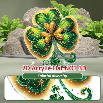 Plants DIY 2D Flat Acrylic Diamond Painting Art Tabletop Ornament for Home Decor