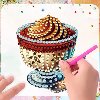 15pcs Dessert 2D Acrylic DIY Diamond Art Fridge Magnet Kit for Home Car Decor