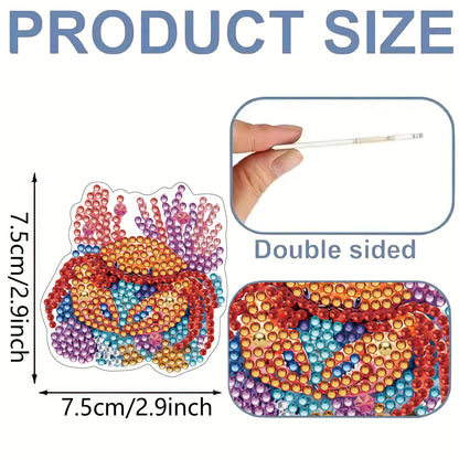 15pcs Animal 2D Acrylic DIY Diamond Art Fridge Magnet Kit for Home Car Decor