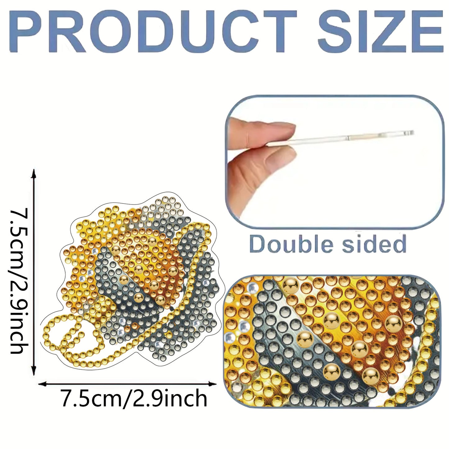 15pcs Ball 2D Acrylic DIY Diamond Art Fridge Magnet Kit for Home Car Decor
