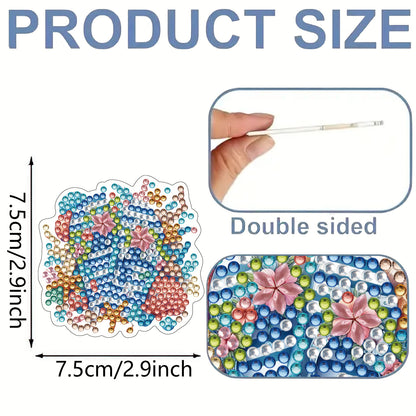 15pcs Slipper 2D Acrylic DIY Diamond Art Fridge Magnet Kit for Home Car Decor