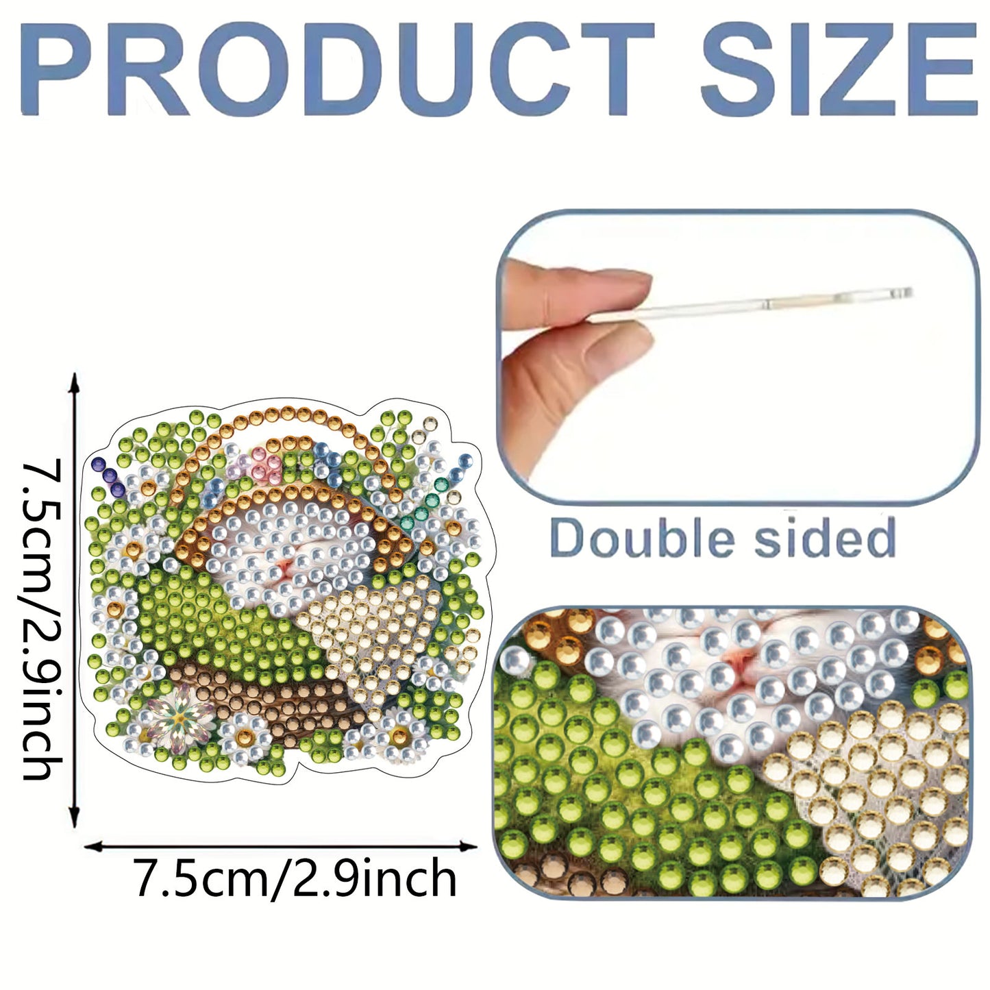 15pcs Cat 2D Acrylic DIY Diamond Art Fridge Magnet Kit for Home Car Decor