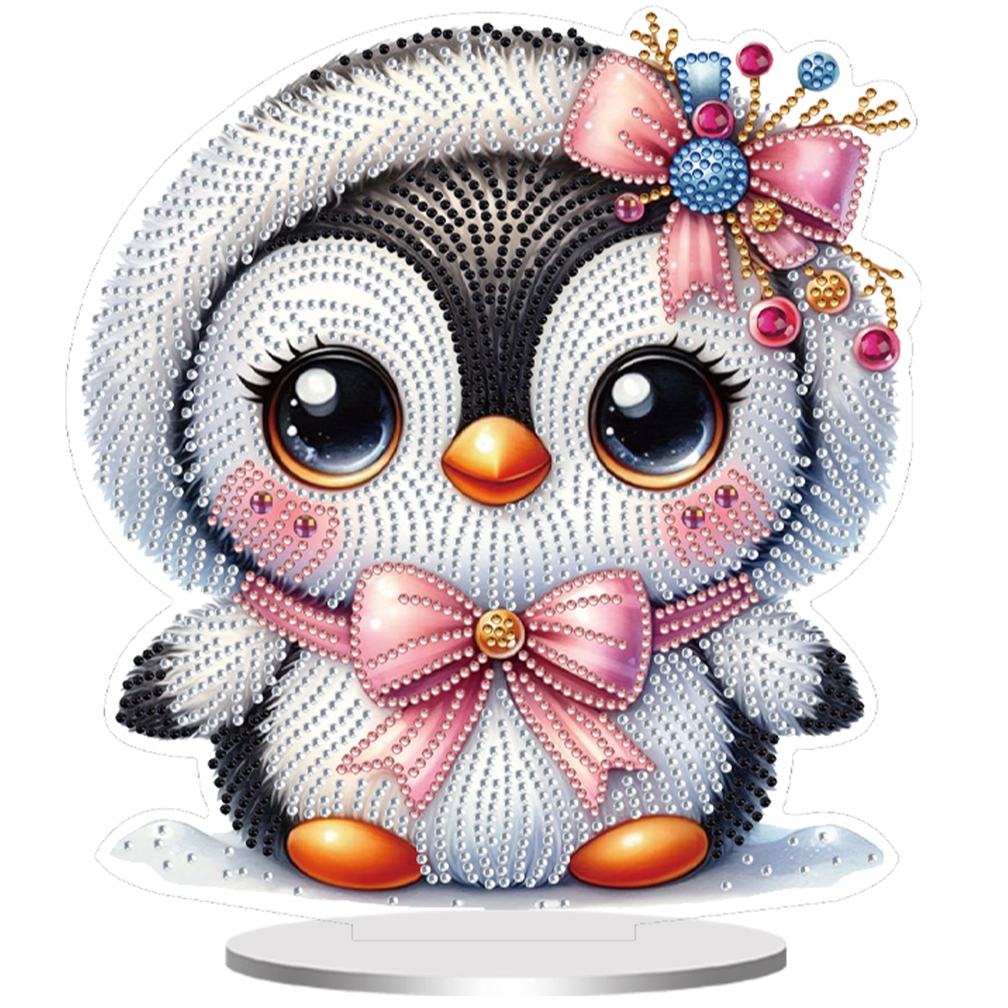 2D Flat Penguin DIY Diamond Painting Tabletop Ornaments Kit for Home Decor Gift