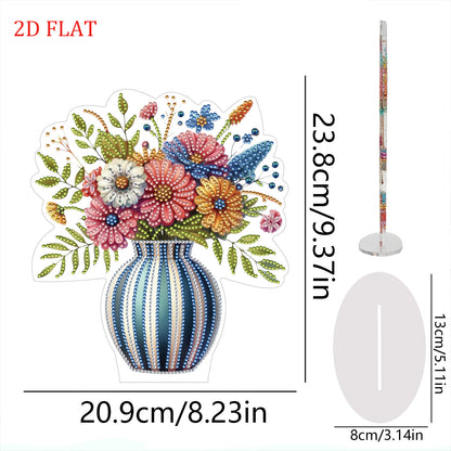 2D Flat Bouquet DIY Diamond Painting Tabletop Ornaments Kit for Home Decor Gift