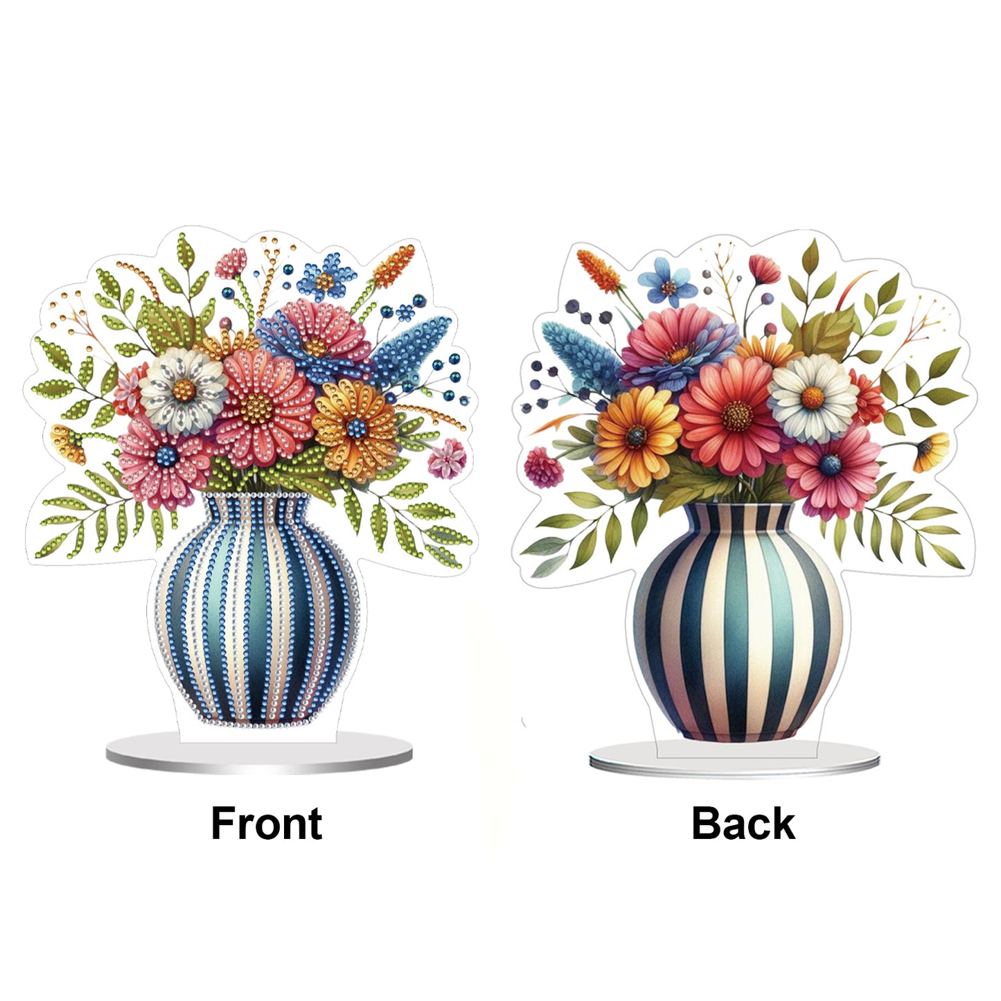 2D Flat Bouquet DIY Diamond Painting Tabletop Ornaments Kit for Home Decor Gift