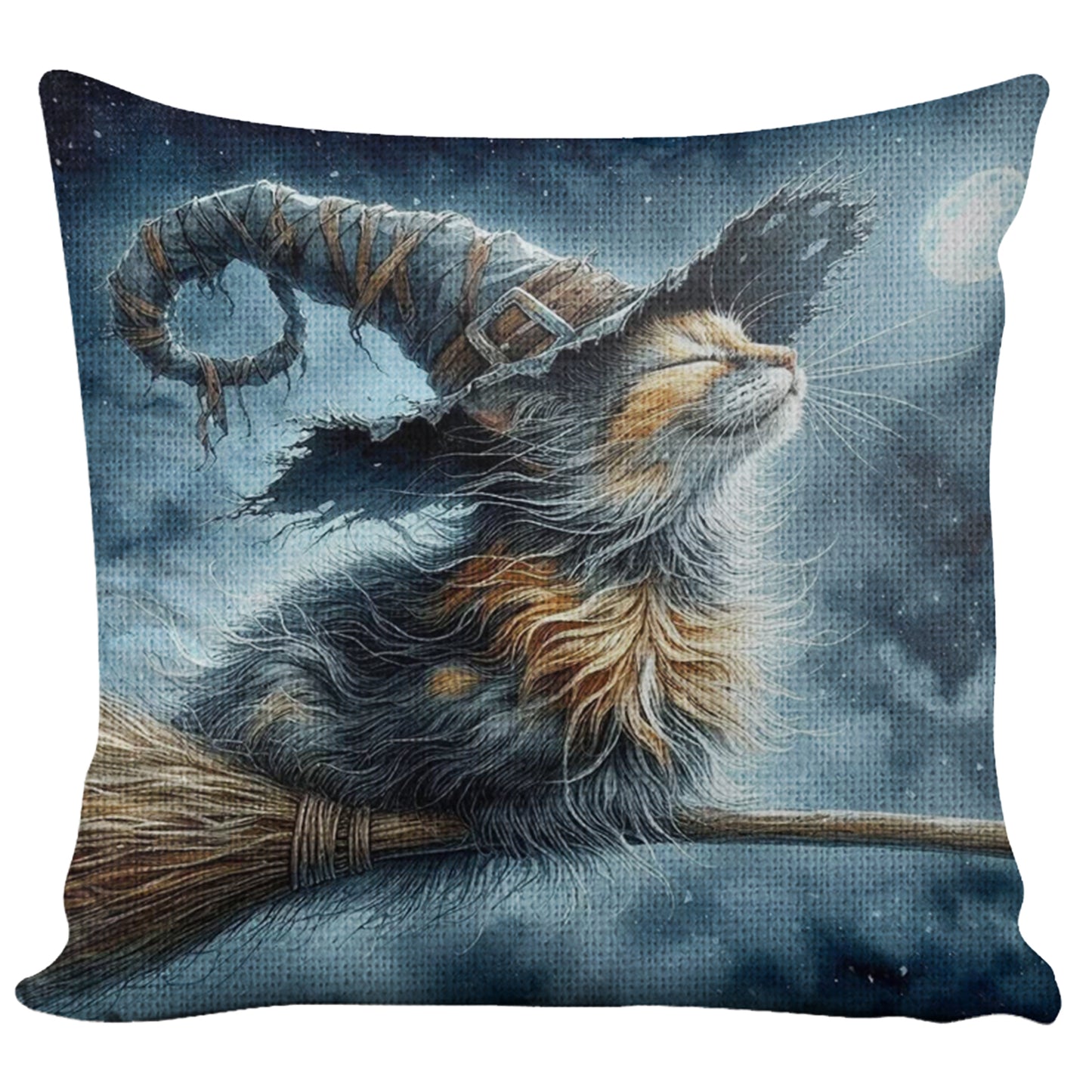 Cat 11CT DIY Stamped Cross Stitch Pillow Kit 45x45cm for Adults Home Decor (A)
