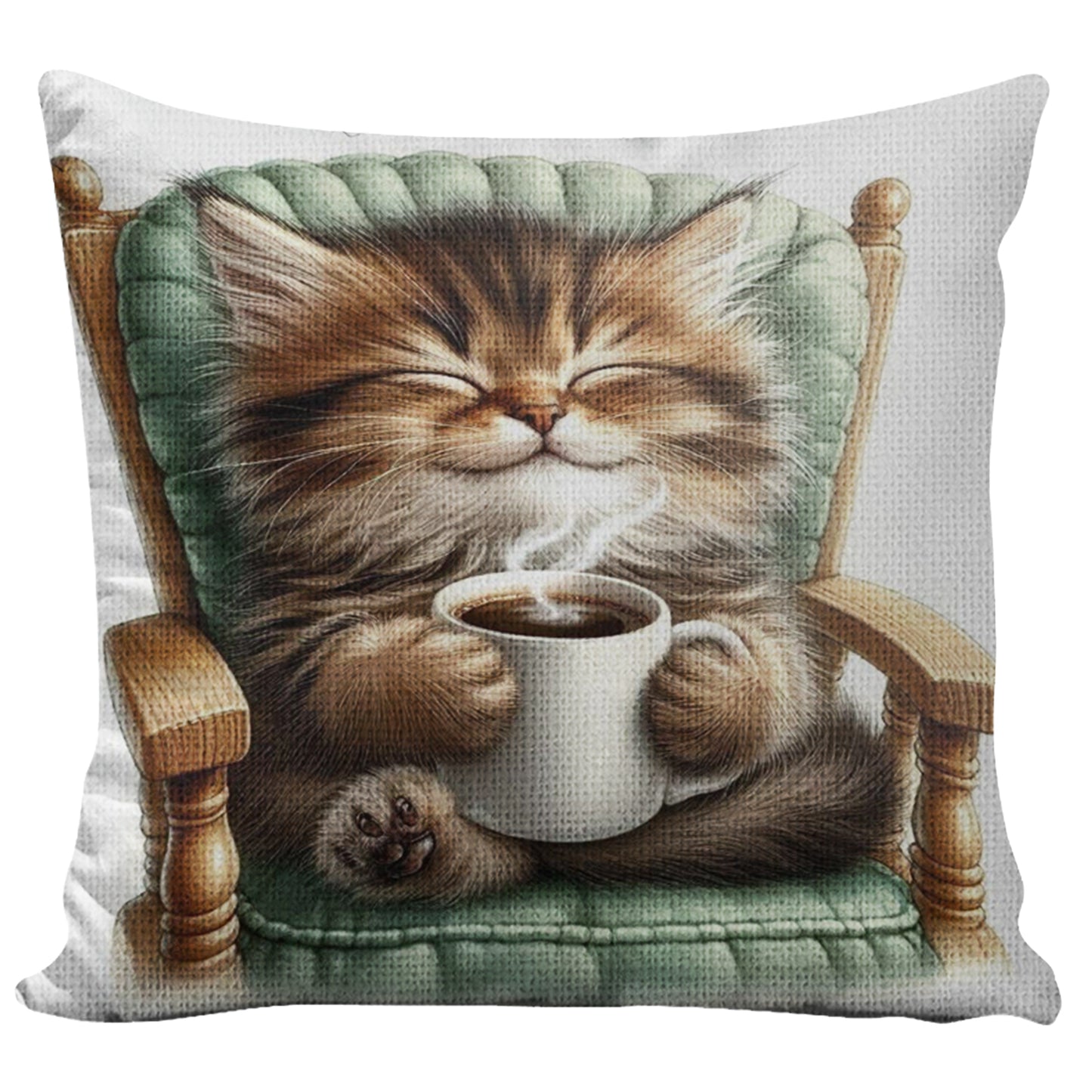Cat 11CT DIY Stamped Cross Stitch Pillow Kit 45x45cm for Adults Home Decor (B)
