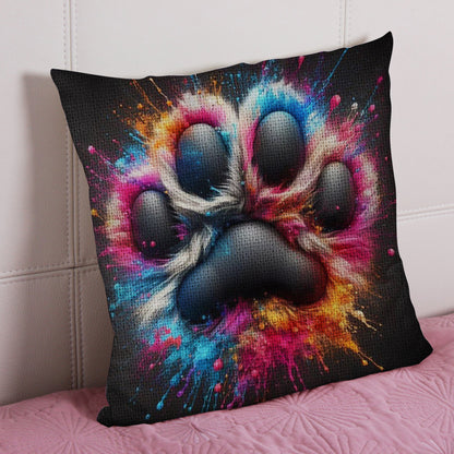 Dog Paw 11CT DIY Stamped Cross Stitch Pillow Kit 45x45cm for Adult Home Decor(G)