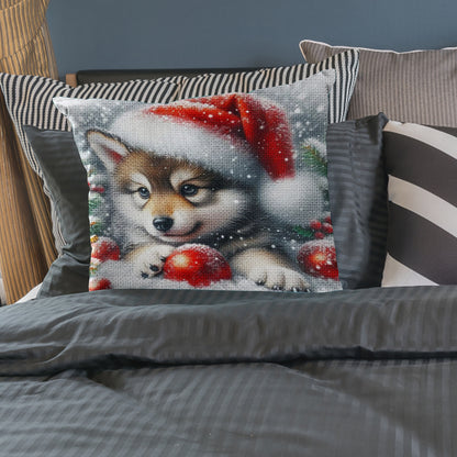 Dog 11CT DIY Stamped Cross Stitch Pillow Kit 45x45cm for Adults Home Decor (I)