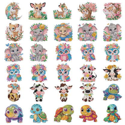 30Pcs Cute Animal Diamond Art Magnets Refrigerator for Adults DIY Home Decor