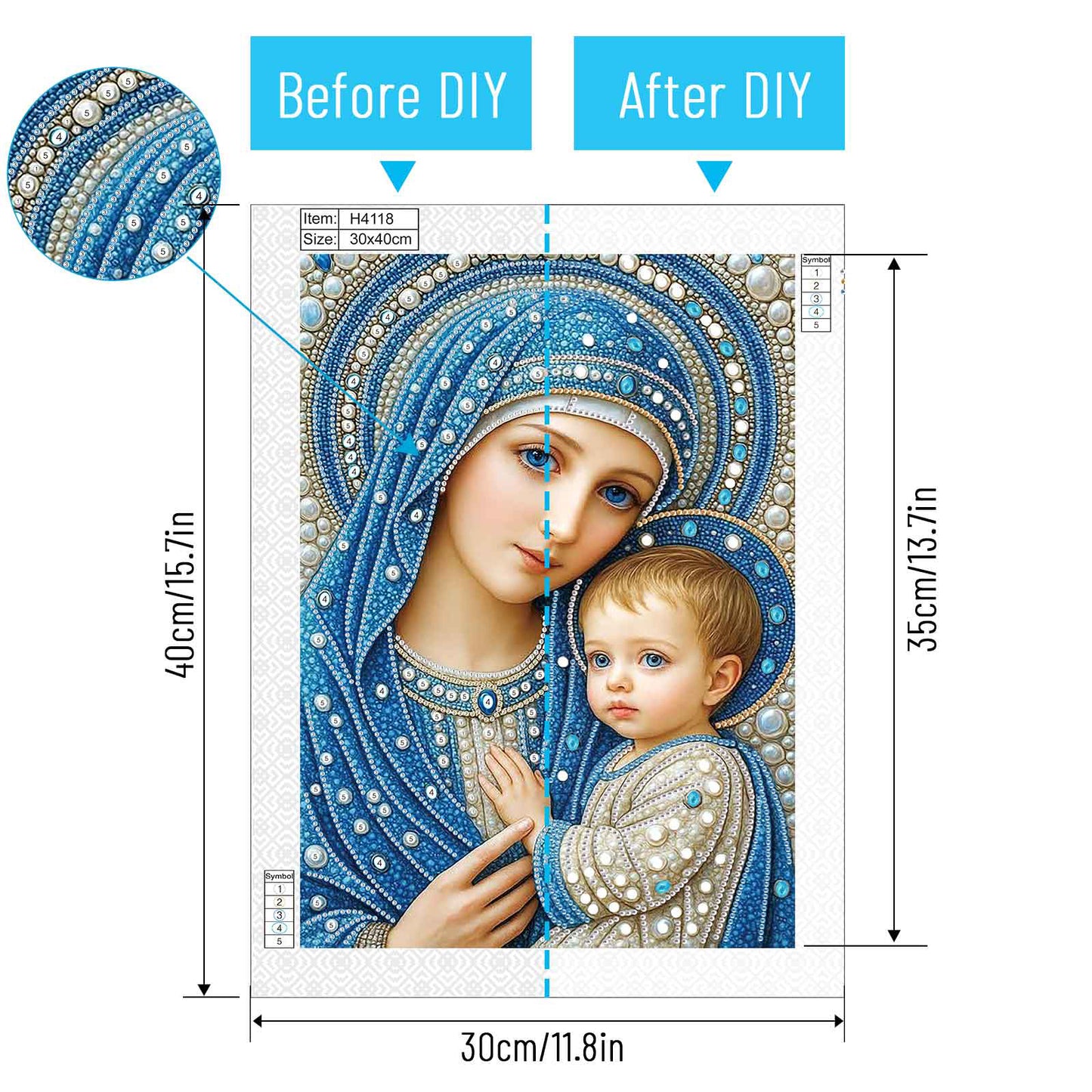 Madonna And Child - Special Shaped Drill Diamond Painting 30*40CM