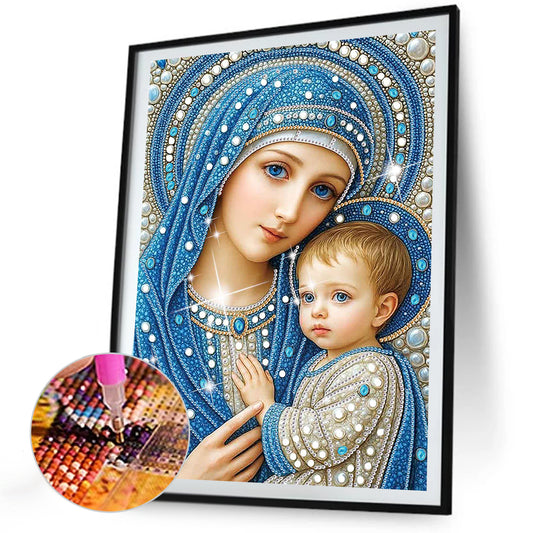Madonna And Child - Special Shaped Drill Diamond Painting 30*40CM