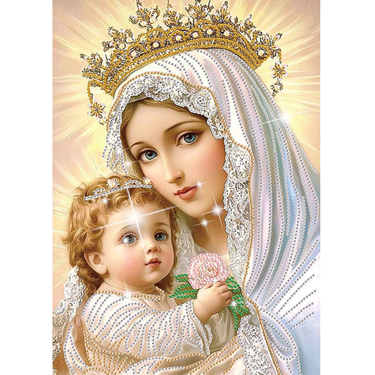 Madonna And Child - Special Shaped Drill Diamond Painting 30*40CM