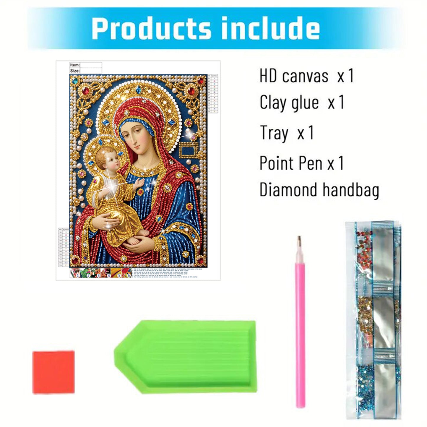 Madonna And Child - Special Shaped Drill Diamond Painting 30*40CM