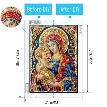Madonna And Child - Special Shaped Drill Diamond Painting 30*40CM