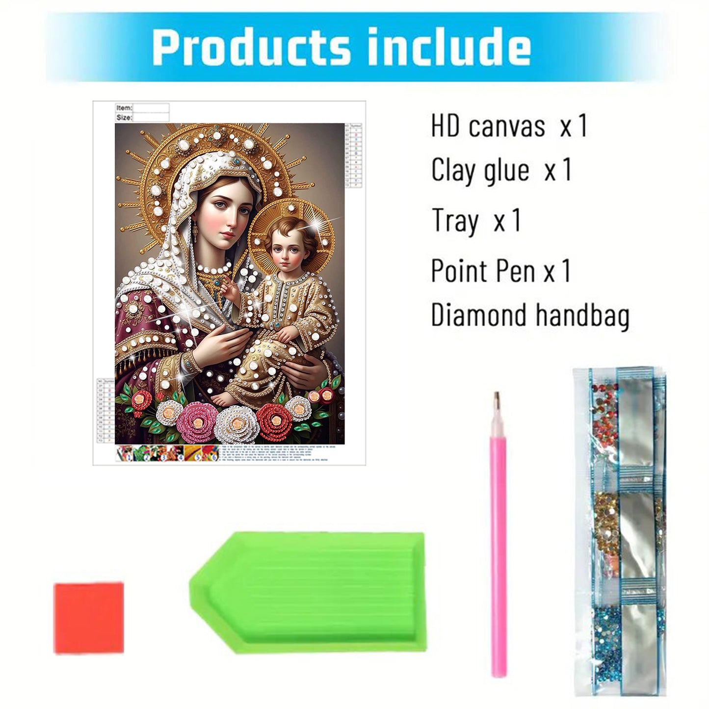 Madonna And Child - Special Shaped Drill Diamond Painting 30*40CM