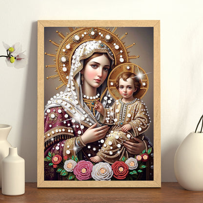 Madonna And Child - Special Shaped Drill Diamond Painting 30*40CM