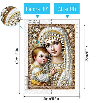 Madonna And Child - Special Shaped Drill Diamond Painting 30*40CM