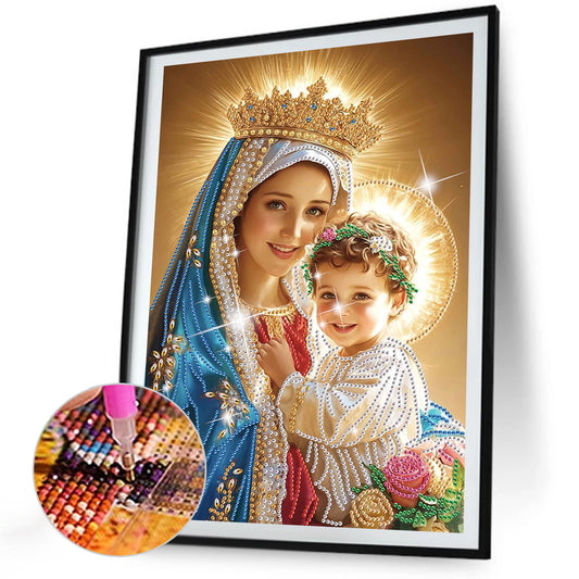 Madonna And Child - Special Shaped Drill Diamond Painting 30*40CM