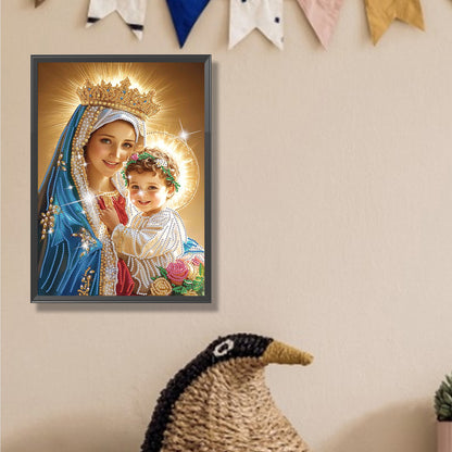 Madonna And Child - Special Shaped Drill Diamond Painting 30*40CM