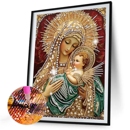 Madonna And Child - Special Shaped Drill Diamond Painting 30*40CM