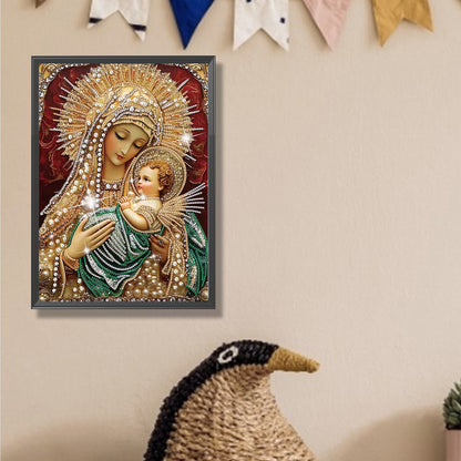 Madonna And Child - Special Shaped Drill Diamond Painting 30*40CM