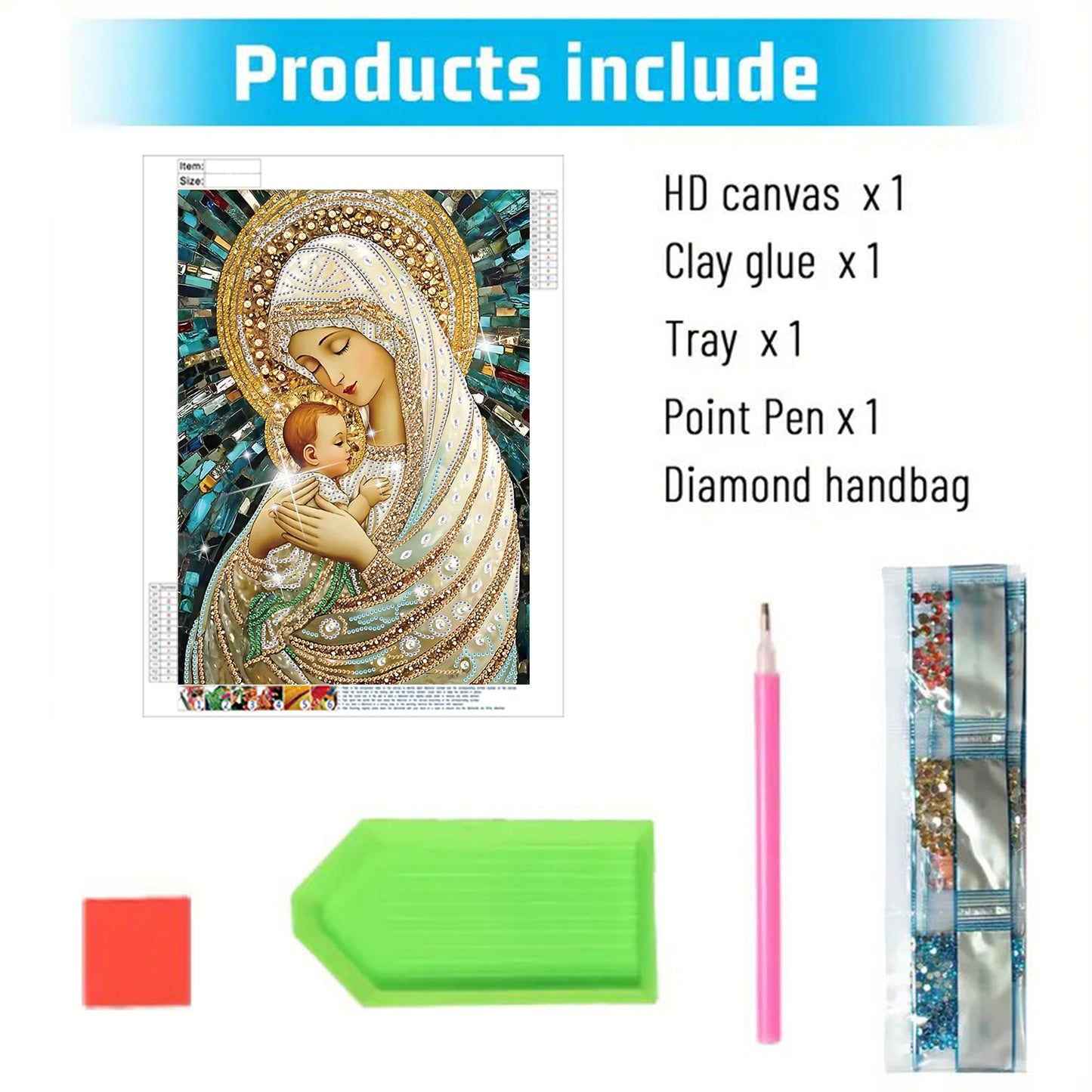 Madonna And Child - Special Shaped Drill Diamond Painting 30*40CM
