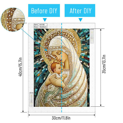 Madonna And Child - Special Shaped Drill Diamond Painting 30*40CM