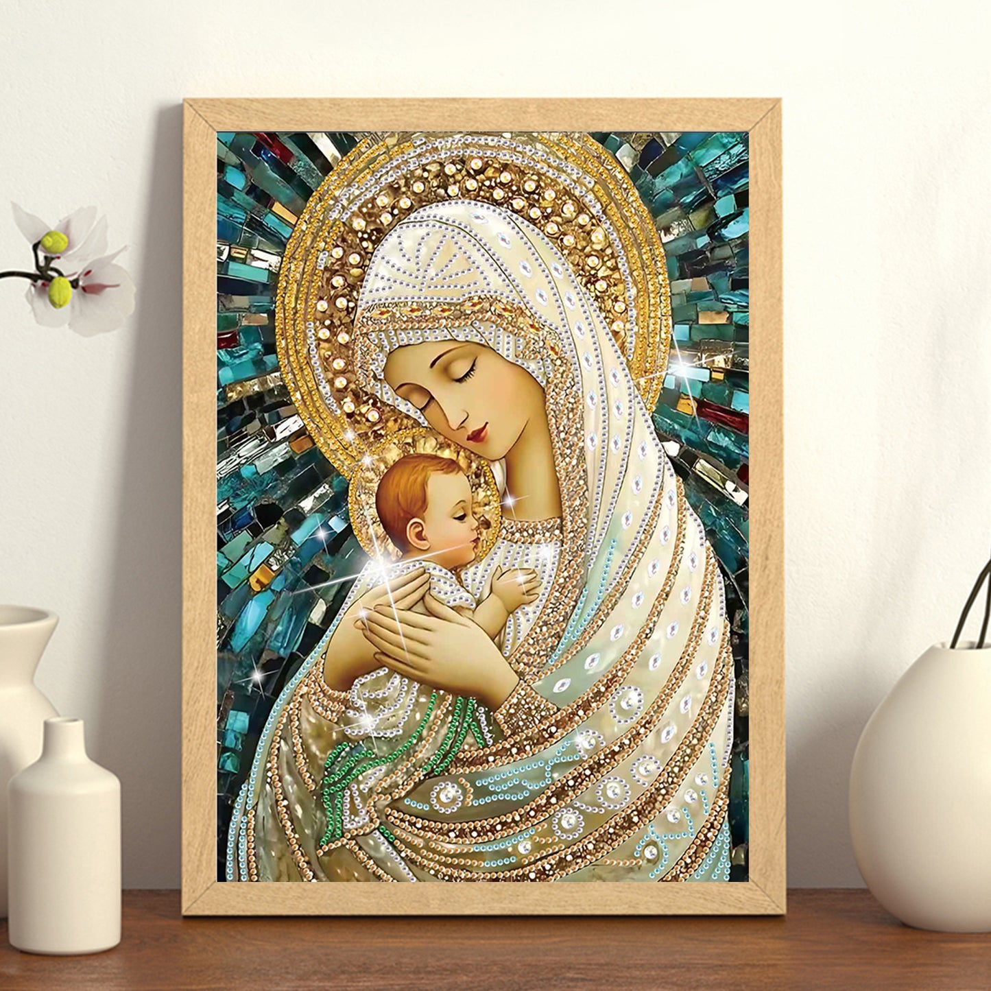 Madonna And Child - Special Shaped Drill Diamond Painting 30*40CM