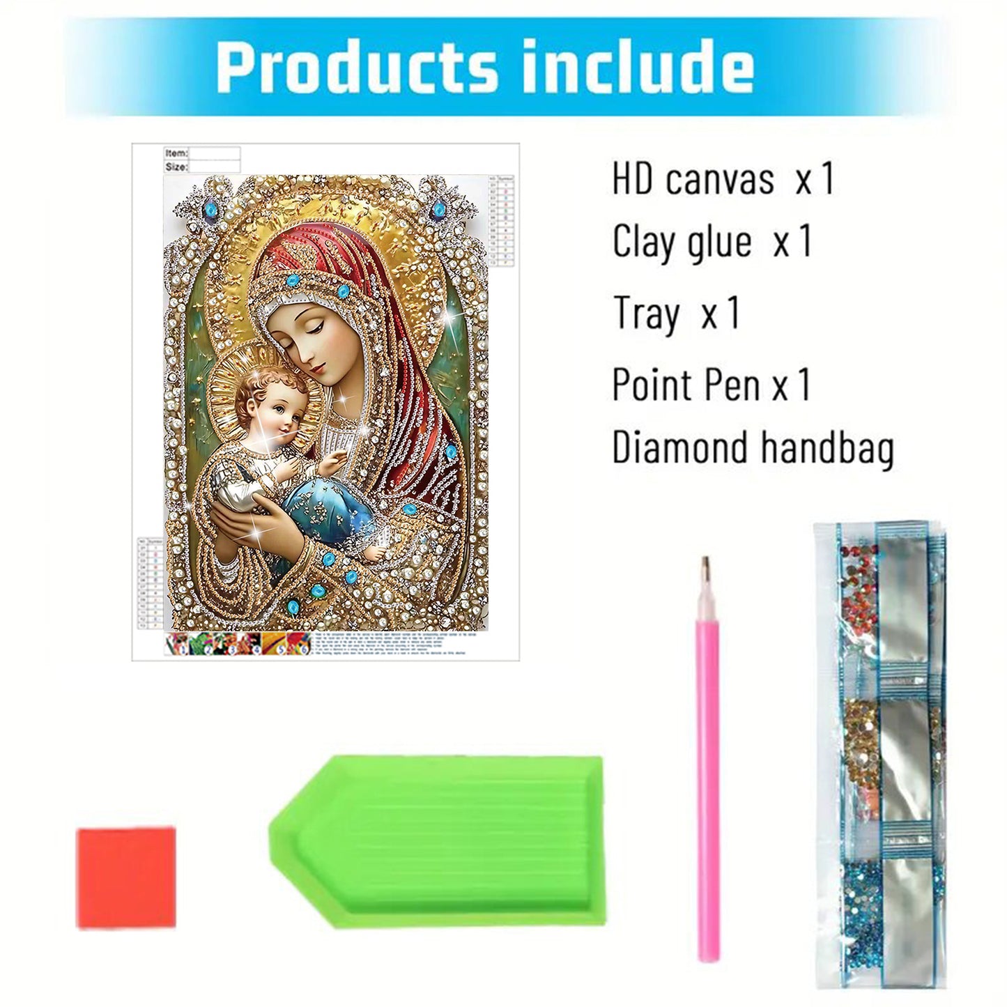 Madonna And Child - Special Shaped Drill Diamond Painting 30*40CM