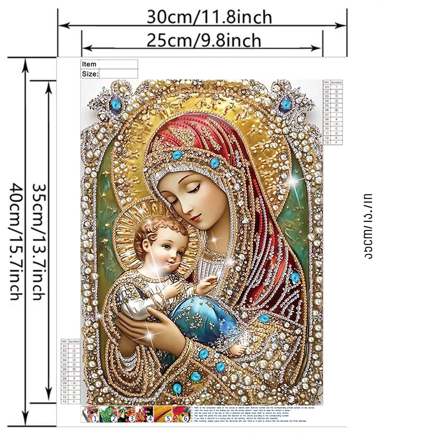 Madonna And Child - Special Shaped Drill Diamond Painting 30*40CM