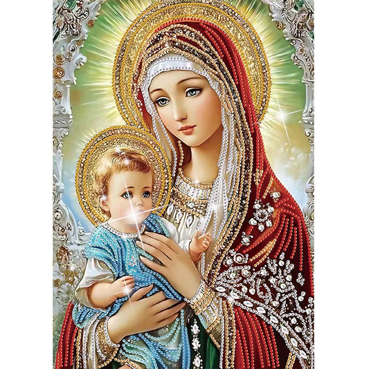 Madonna And Child - Special Shaped Drill Diamond Painting 30*40CM