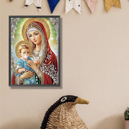 Madonna And Child - Special Shaped Drill Diamond Painting 30*40CM