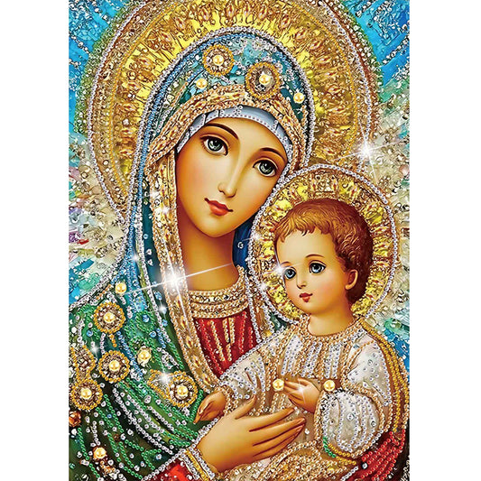 Madonna And Child - Special Shaped Drill Diamond Painting 30*40CM