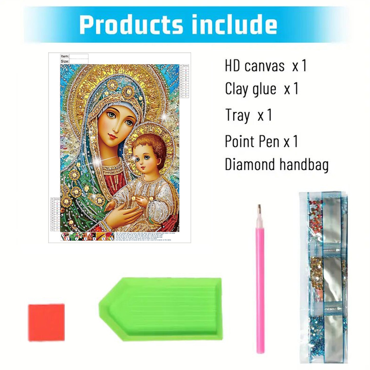 Madonna And Child - Special Shaped Drill Diamond Painting 30*40CM