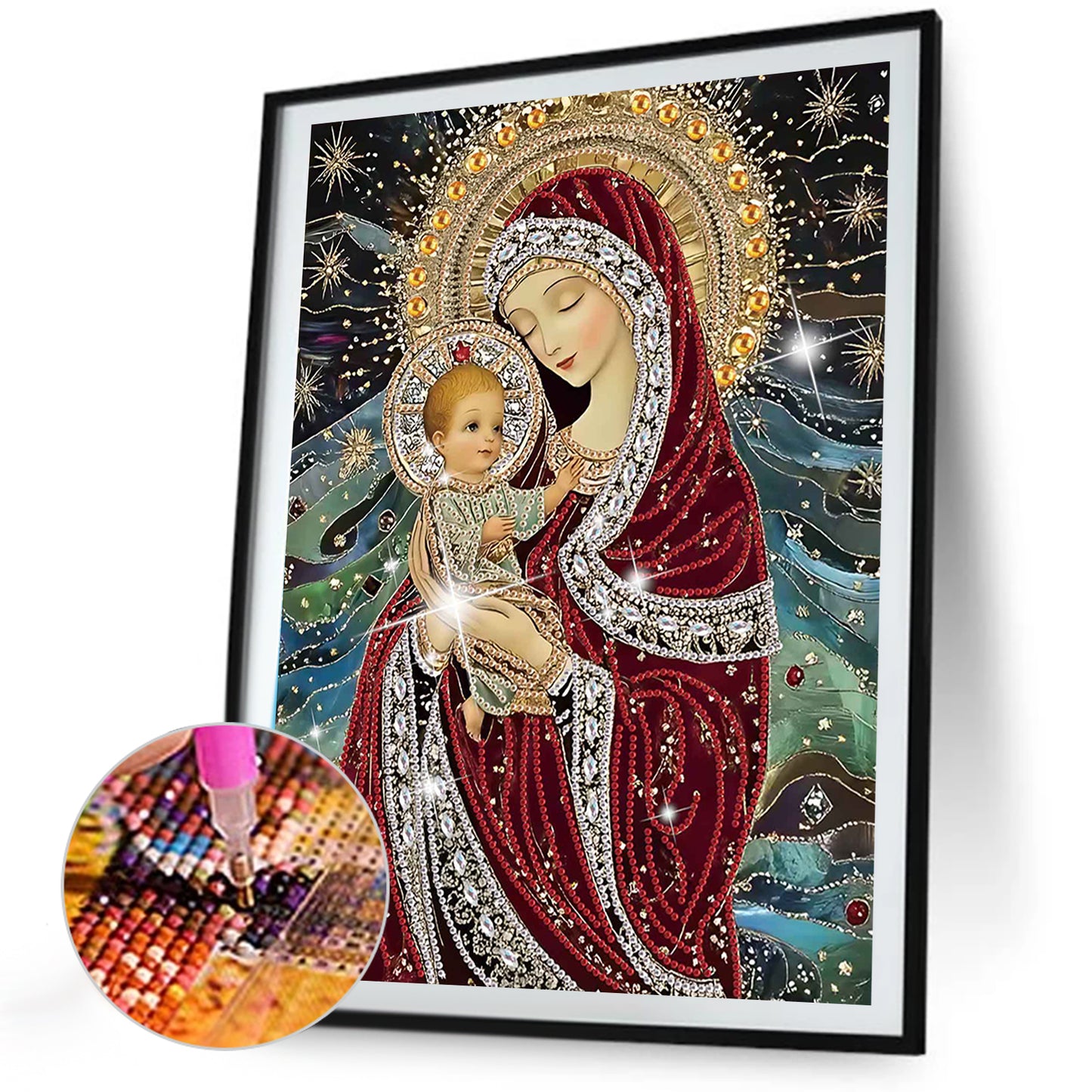 Madonna And Child - Special Shaped Drill Diamond Painting 30*40CM