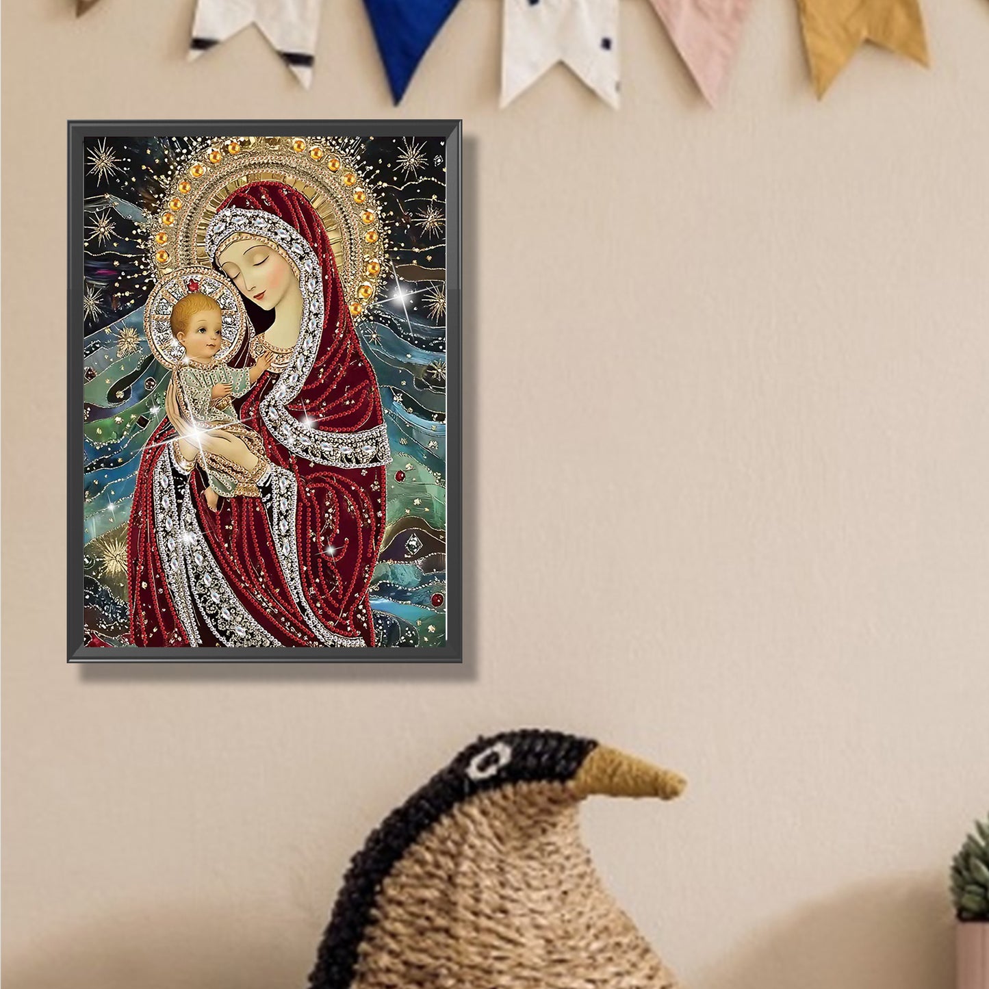 Madonna And Child - Special Shaped Drill Diamond Painting 30*40CM