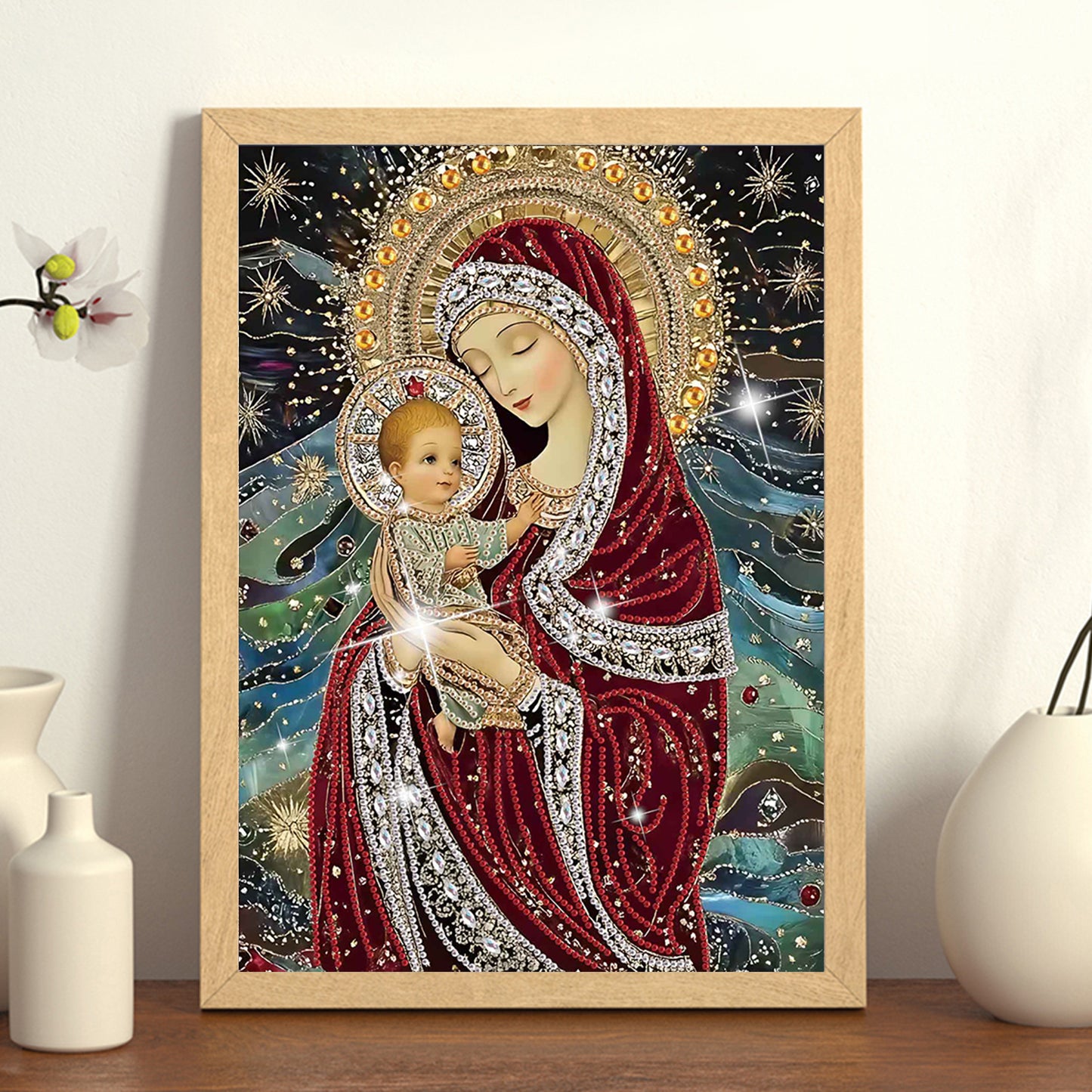 Madonna And Child - Special Shaped Drill Diamond Painting 30*40CM