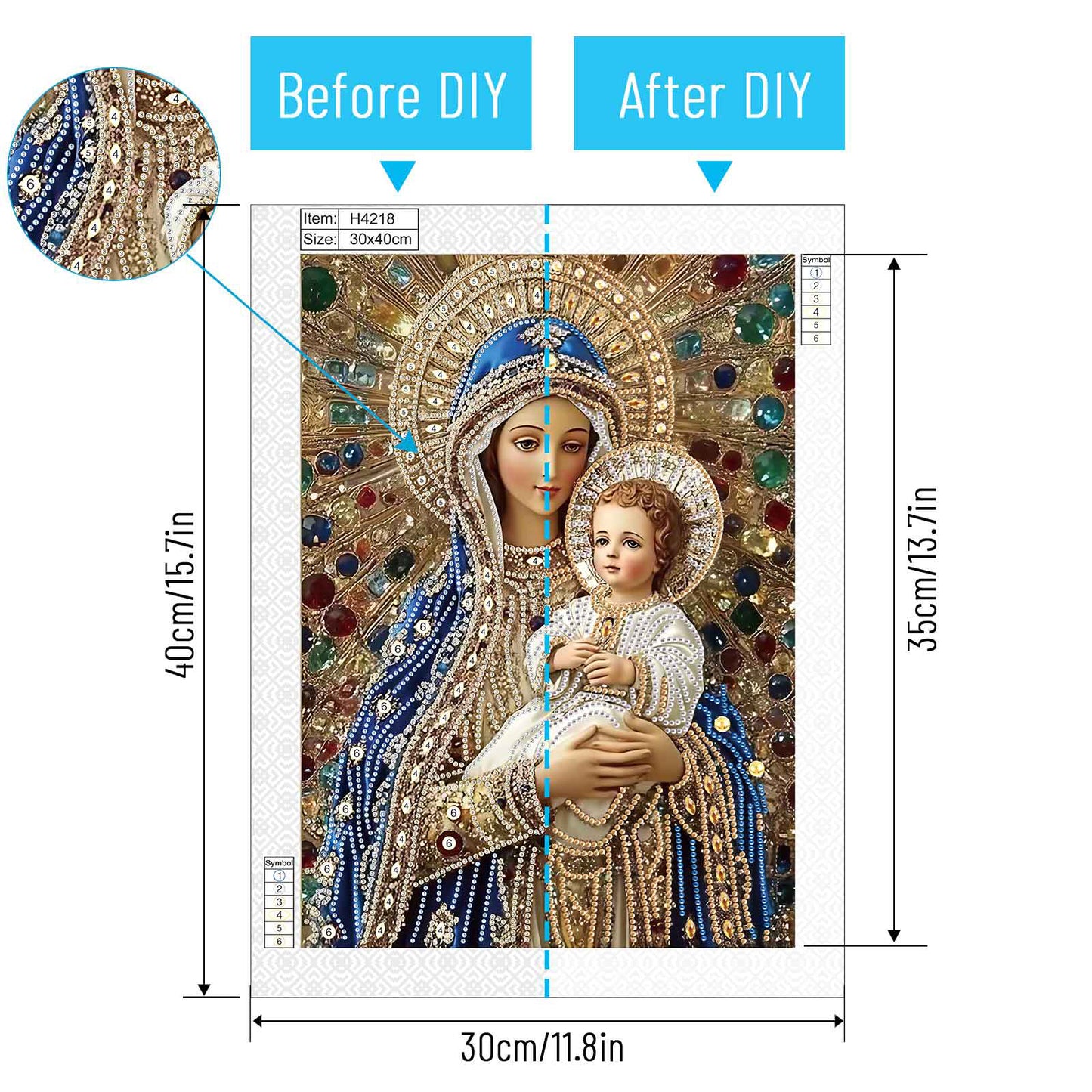 Madonna And Child - Special Shaped Drill Diamond Painting 30*40CM