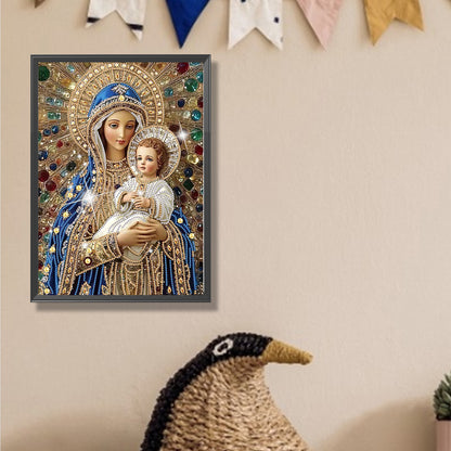Madonna And Child - Special Shaped Drill Diamond Painting 30*40CM