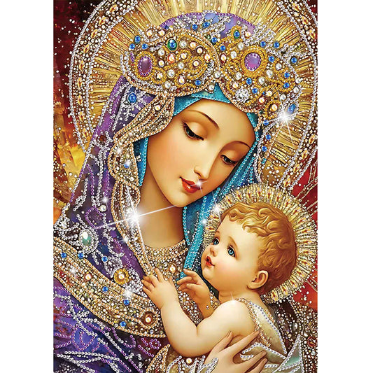 Madonna And Child - Special Shaped Drill Diamond Painting 30*40CM