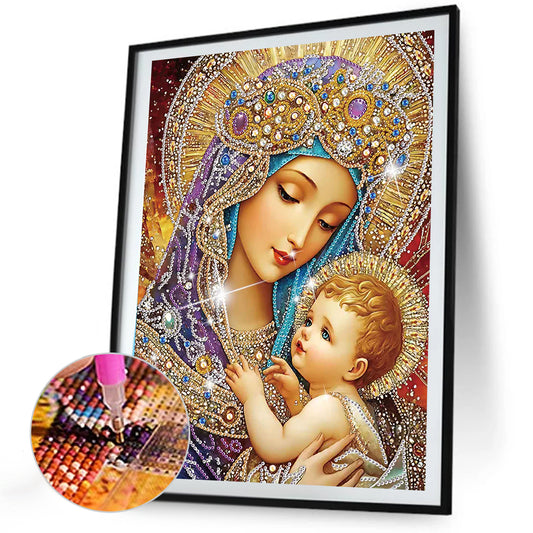 Madonna And Child - Special Shaped Drill Diamond Painting 30*40CM