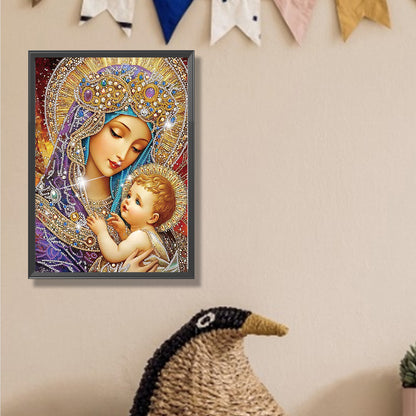 Madonna And Child - Special Shaped Drill Diamond Painting 30*40CM