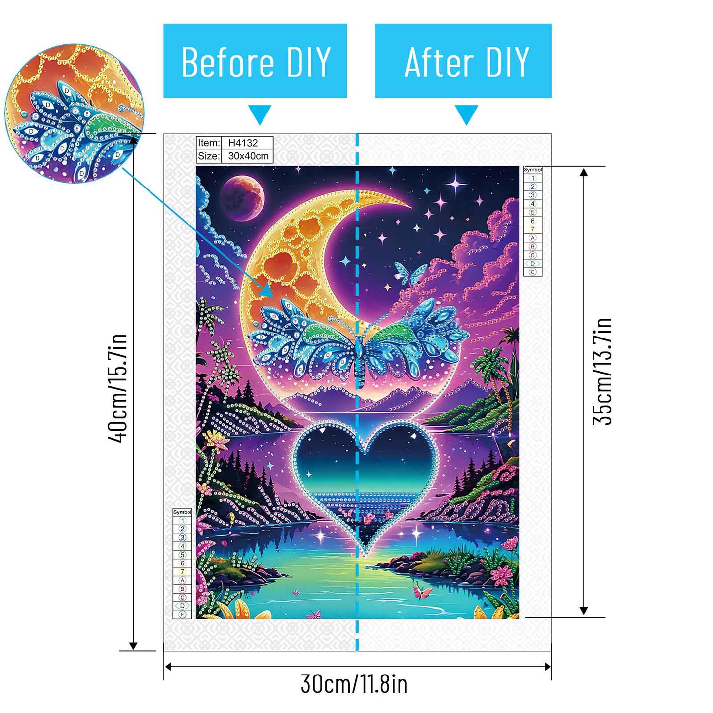 Lakefront Night View - Special Shaped Drill Diamond Painting 30*40CM